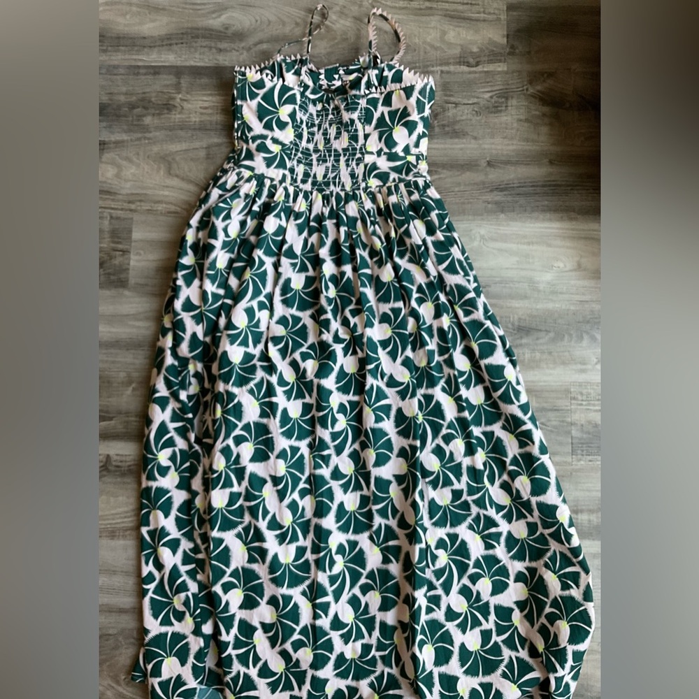 Oroton Fan Flower-print sundress featuring saw-tooth lace trims size 12 - Picture 7 of 7